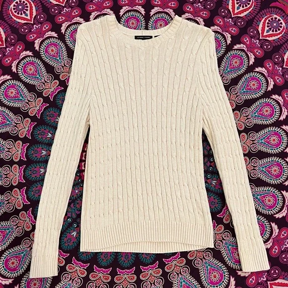 Jeanne Pierre Cable-Knit Sweater - Cream - Picture 2 of 7